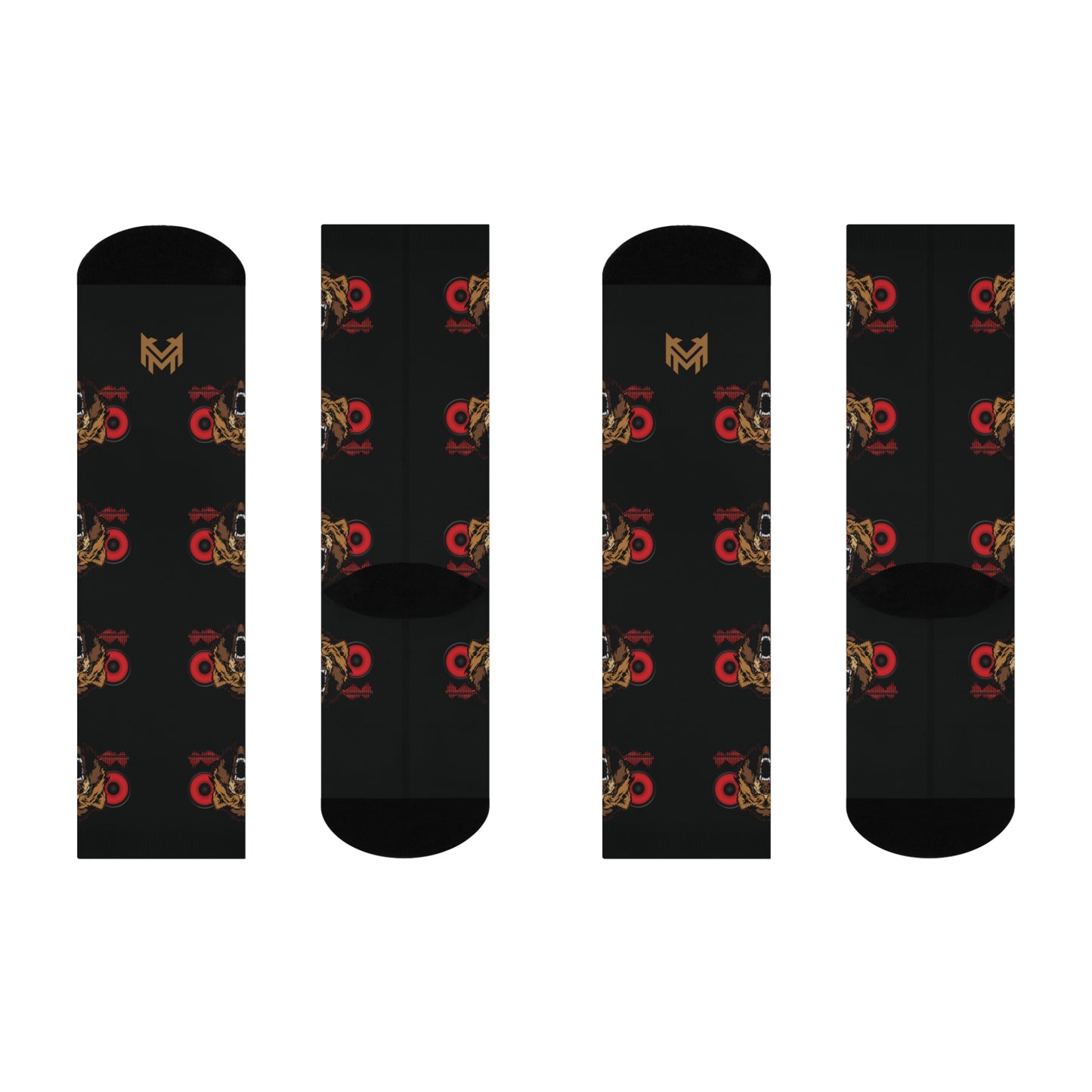 Lac Grizzy Bear Speakers DTG Crew Socks